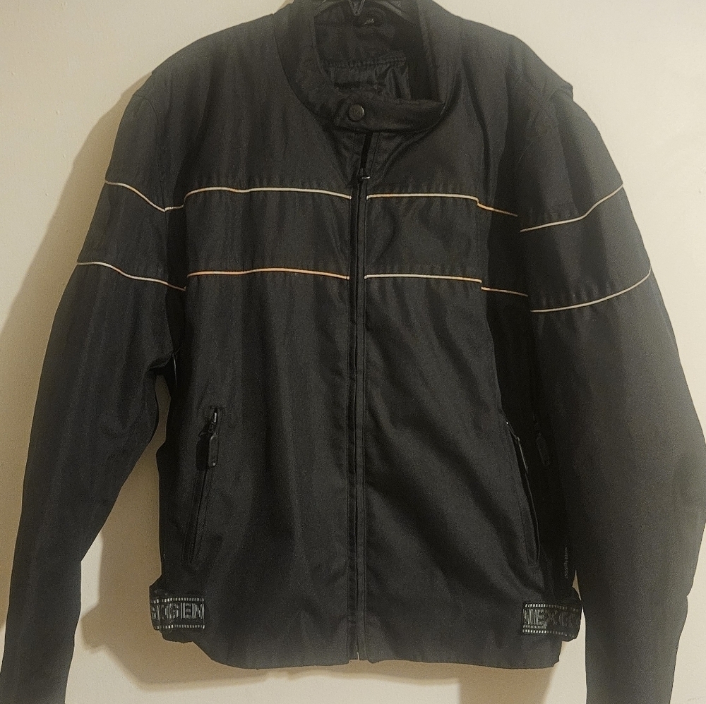 Nexgen Mens Thinsulate Motorcycle Jacket Zip Out Liner Vented WP Black Sz 2XL - Picture 2 of 10